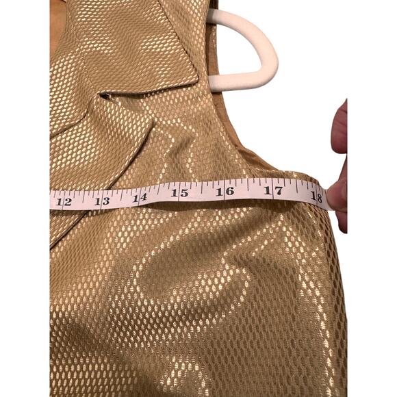 Vintage 1999 Jil Sander Women's Sleeveless Metallic Gold Mesh Vest, 2 (34) NWOT - Picture 7 of 11